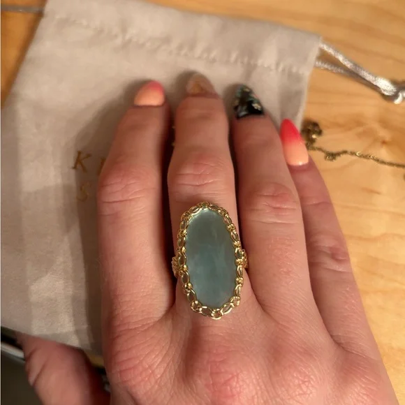 Kendra Scott Gold and Blue Ring - Picture 4 of 4